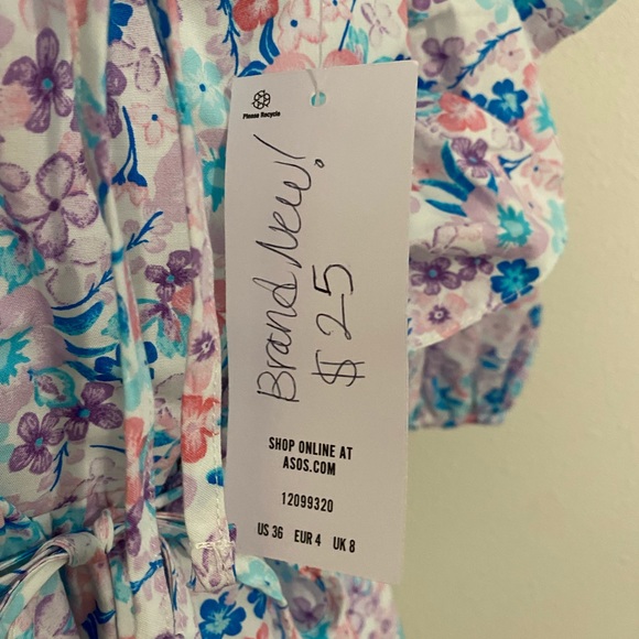 ASOS FLORAL MIDI TIE DRESS - Picture 12 of 15